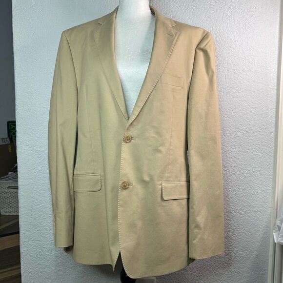 Lauren Ralph Lauren Slim Fit Double Button Tan Men's Blazer Sz 42R - Picture 2 of 9